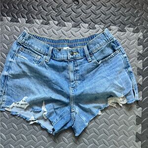 Aerie Blue Distressed Jean Shorts